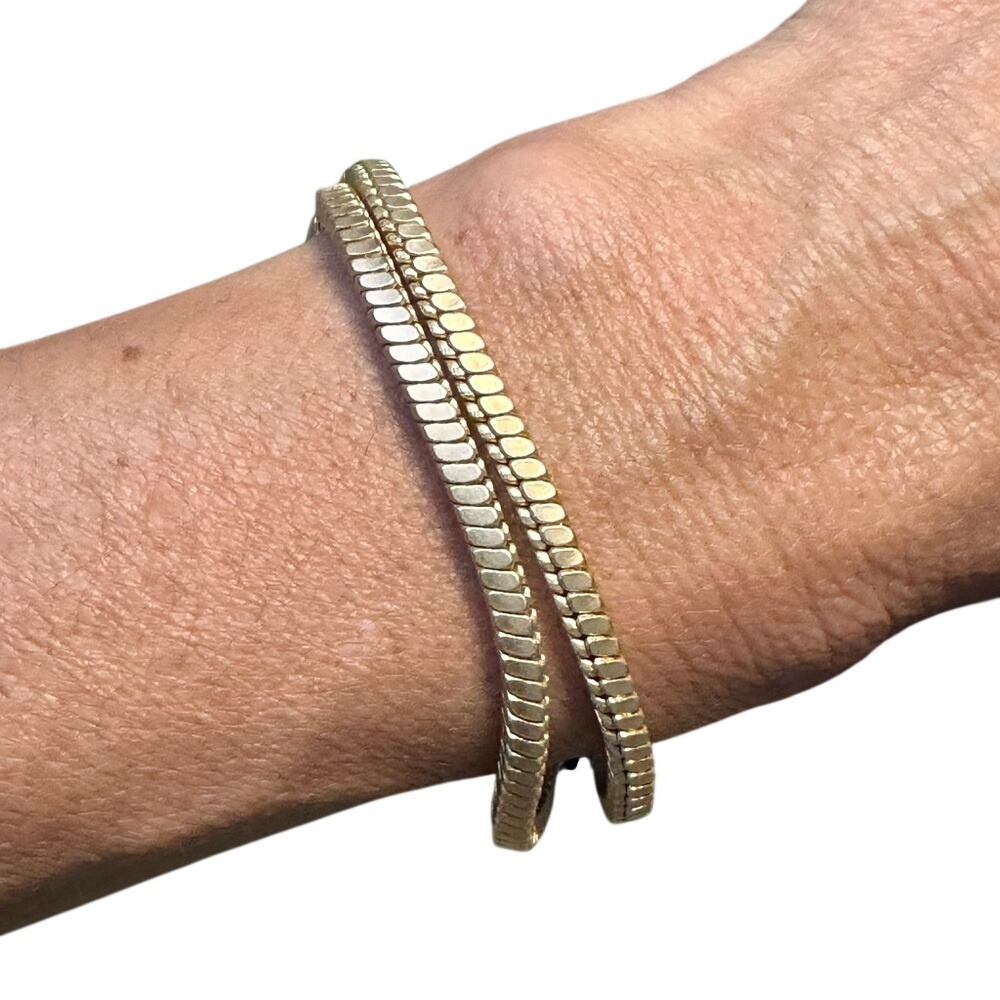 Express Double Chain Snake Link Women's Bracelet Gold Tone Clasp Nwt